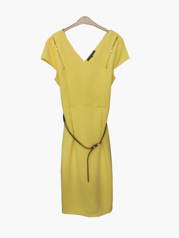  Robe Jaune avec ceinture