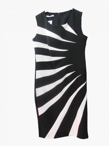  Robe Noir aux rayures blanches