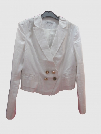  Veston White Four Buttons
