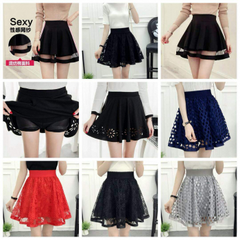  Jupe dentelle à plis rond