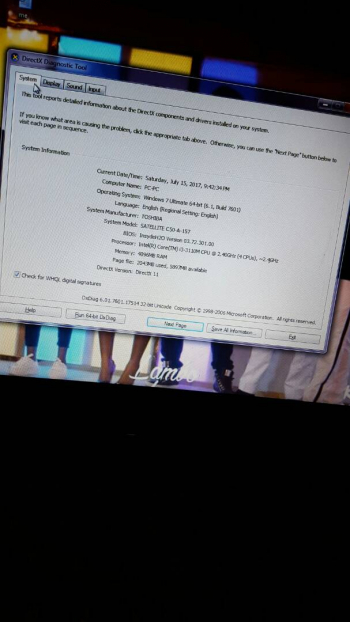  Toshiba icore3 1 tera byte