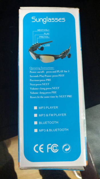  lunette bluetooth + ecouteur + mp3
