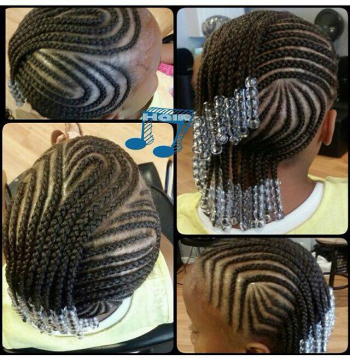  Coiffure enfant avec perles