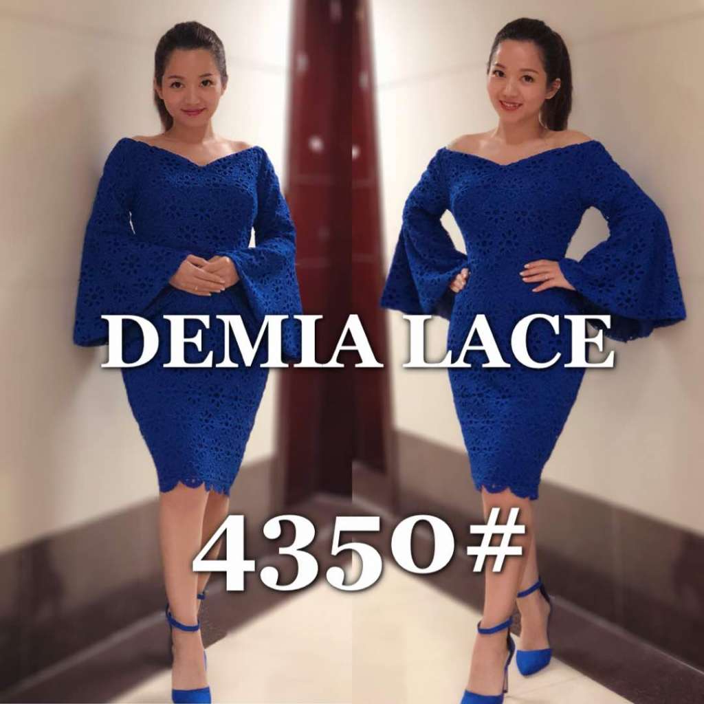  Robe dentelle longue manche