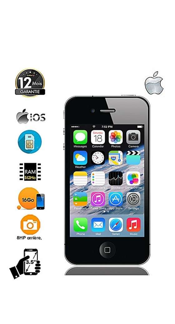  IPhone 4s -16GO HDD.  Noir