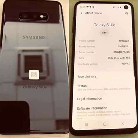  Samsung Galaxy S10e , 128Gb storage, 6Gb RAM 