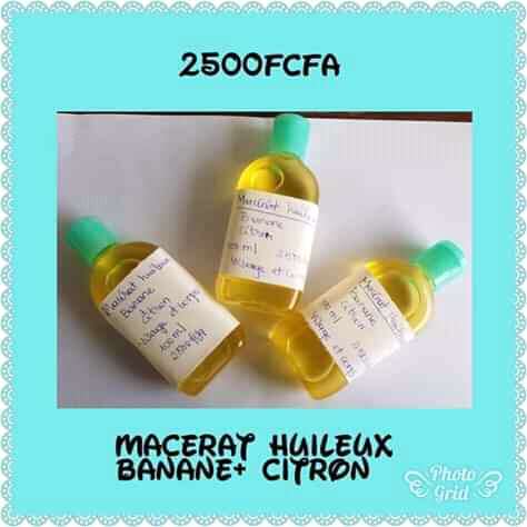  Macérât huileux à la banane+citoron 100ml