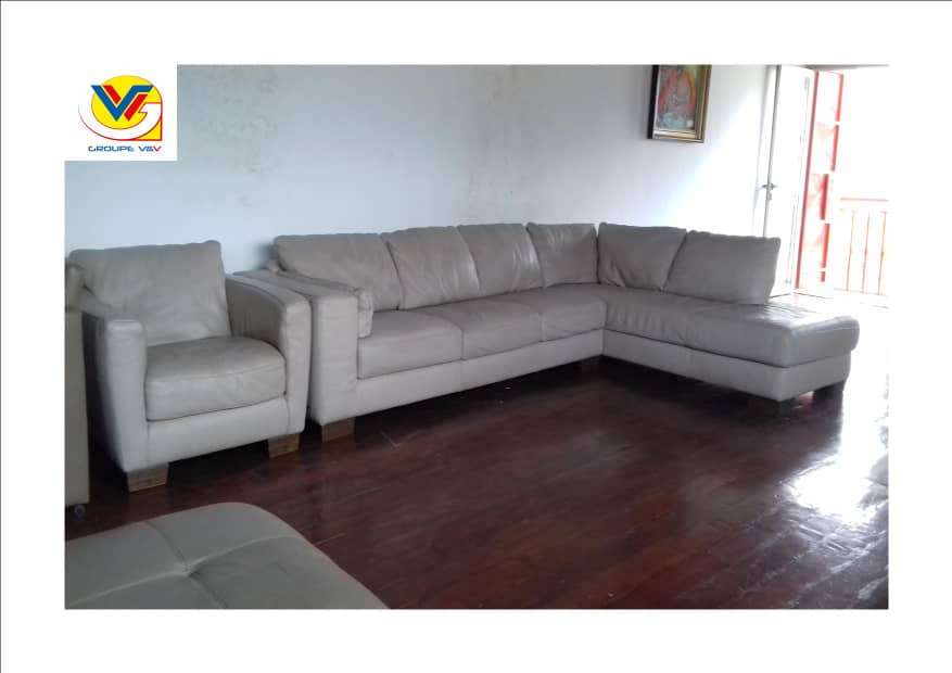  Salon d angle en cuir 100 %