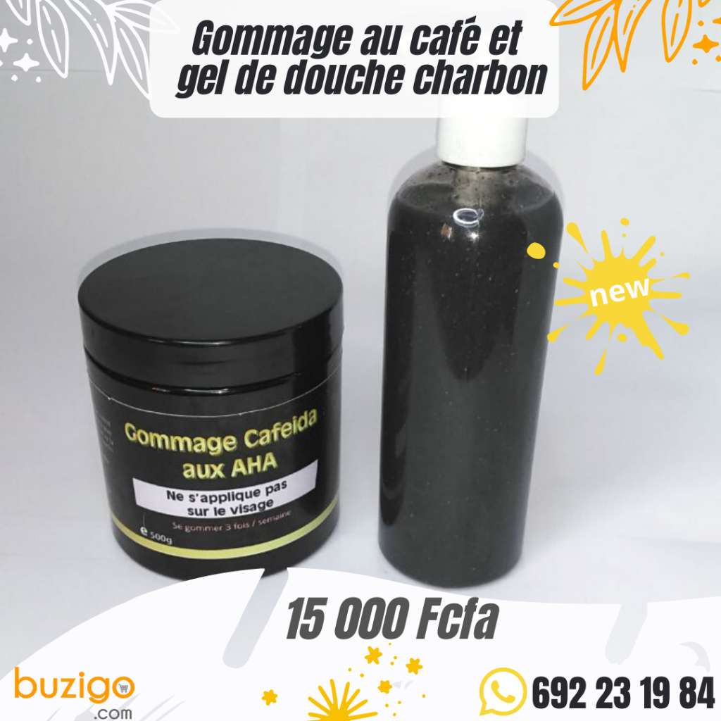  Gommage au café et gel de douche charbon