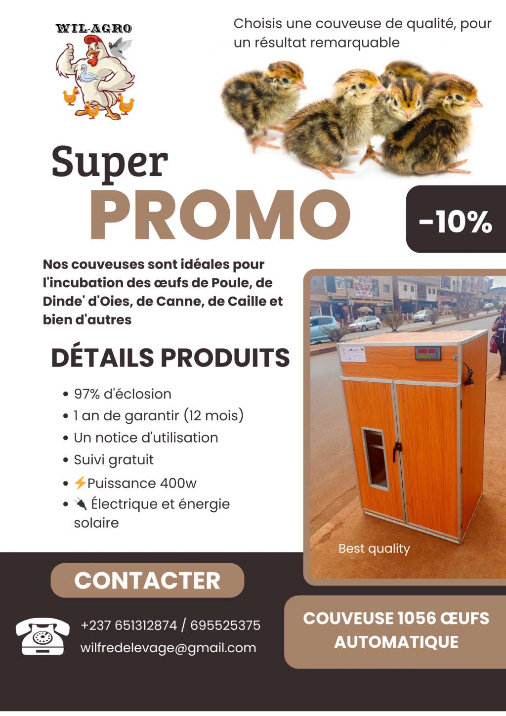  Incubateur 1056 œufs automatique