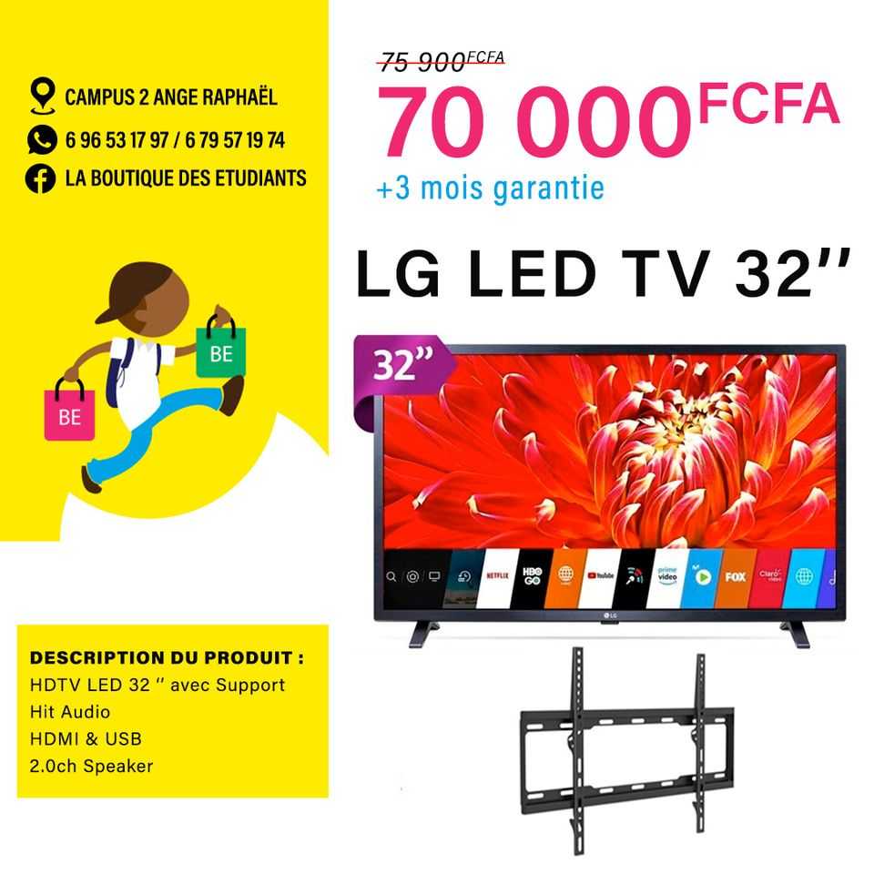  Ecran LG LED 32&quot; avec Support TV