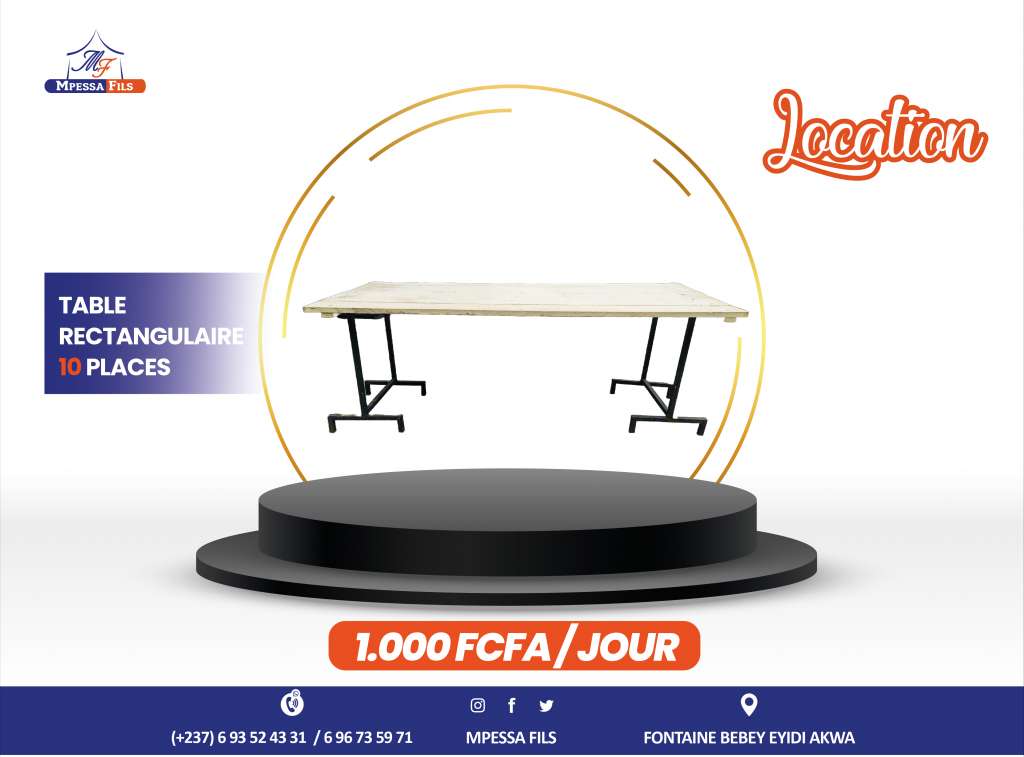  Location de table ronde et rectangulaire 