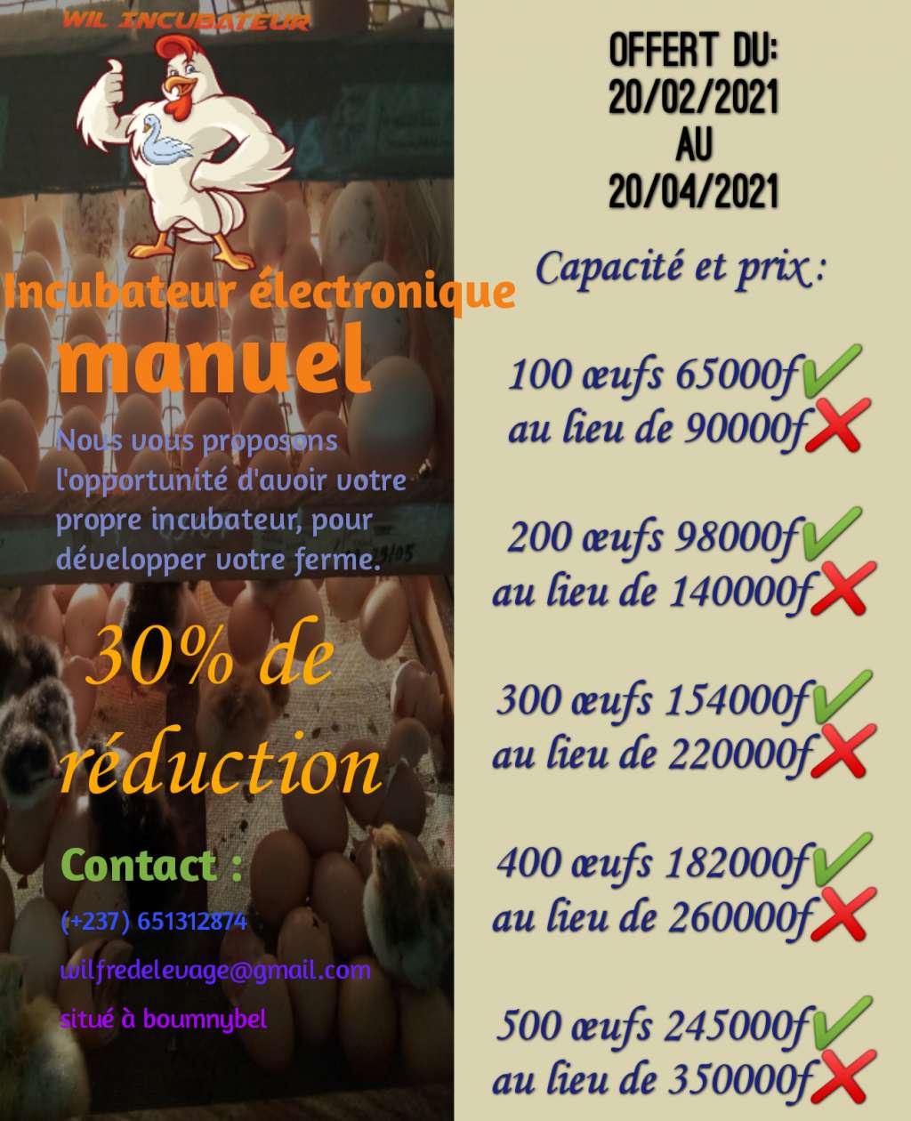  Incubateur (offert)