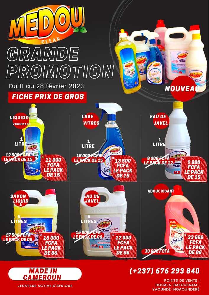  Produits ménagers 100% camerounais 
