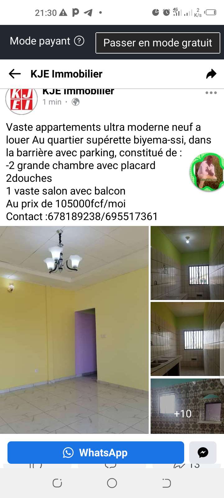  Vaste appartements ultra moderne a louer Au quartier supérette biyema-ssi